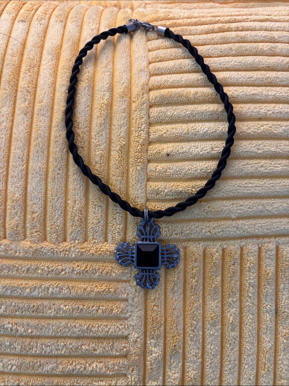 Gothic cross rope necklace